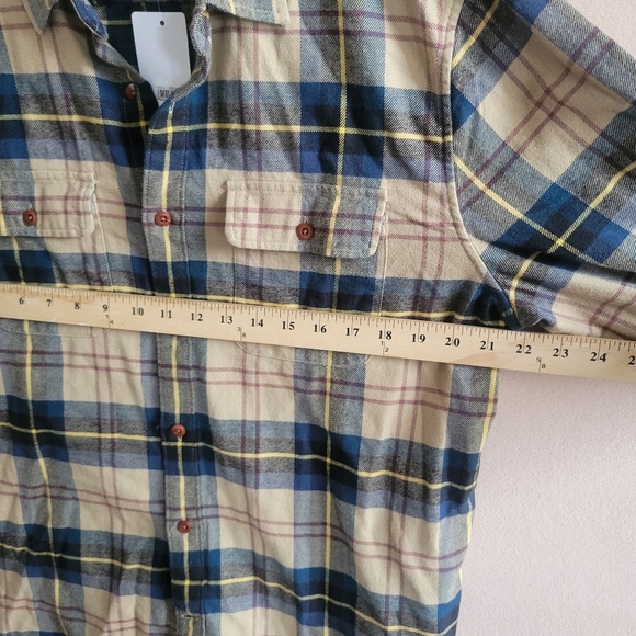 Lucky Brand Brushed Twill Plaid Long Sleeve Utility Shirt Size L - Picture 8 of 10